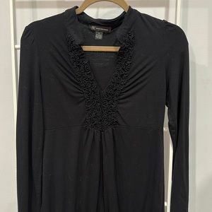 INC Concepts Ruffled V-Neck Tunic , Black - Size Small